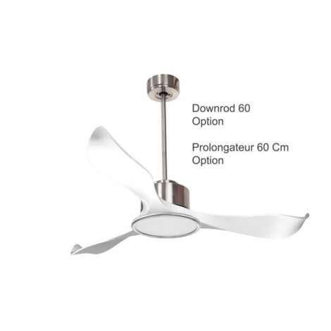 Modulo KlassFan - ventilateur de plafond, avec Lumière chromé et pales blanchespour 25 à 40 m² ultra efficace KL DC3P2WIL2Ch (1/5)