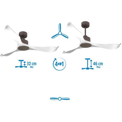 Tenerife Ring - Super destratificateur et ventilateur DC 166 cm Gris basalte pales bois noir sans Lumière 30 à 60 m² (1/5)