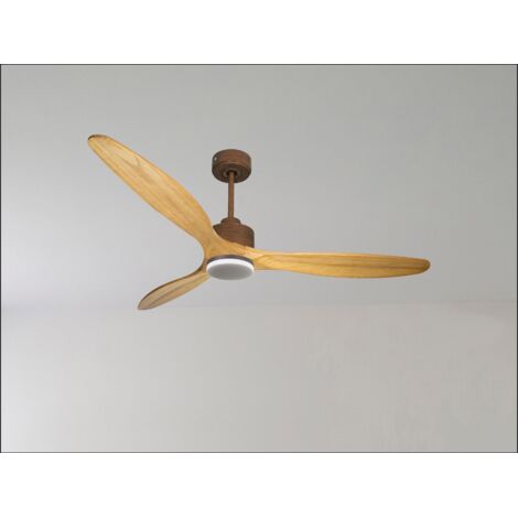 Modulo de KlassFan - Super déstratificateur d'air, avec Lumière chrome brossé et bois idéal pour 25 à 40 m² KLDC3P2WoL2Ch (1/5)