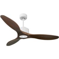 Modulo Regular Ring - Super destratificateur et ventilateur DC 132 cm Blanc pales bois sombre sans Lumière 25 à 40 m²