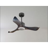 Modulo de KlassFan - Super destratificateur et ventilateur DC 132 cm Gris basalte pales bois noir Lumière dimmable 25 à 40 m²