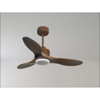 Modulo de KlassFan - Super déstratificateur d'air, avec Lumière chrome brossé et bois idéal pour 70 à 90 m² KLDC3P3WoL2Ch