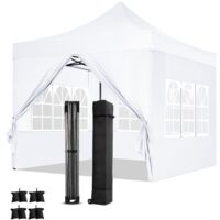 Gazebo Pieghevole da Giardino. Guglia Gazebo Impermeabile Pop Up da 3x3m con Pannelli Laterali. Tendone da Esterno. Altezza Regolabile. Protezione UV. and acqua, Barnum pieghevole per matrimoni, picni