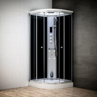 Cabine hammam 100 x 100 SILVER Noir quart de rond