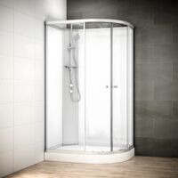 Cabine douche 70 x 90 SILVER Blanc asymétrique gauche