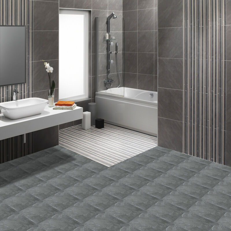 SWANEW 5 scatole di 11 piastrelle autoadesive - 5 m² - Design 30cmx30cm Ardesia.Marmo grigio SWANEW 5 scatole di 11 piastrelle autoadesive - 5 m² - Design 30cmx30cm Ardesia.Marmo grigio