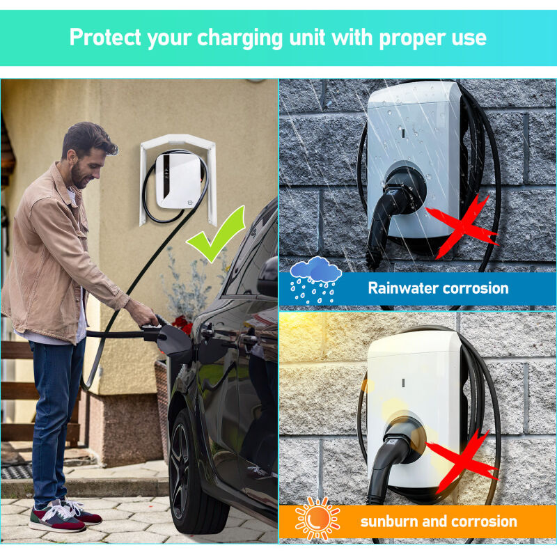 Tettoia Protettiva In Acciaio Inox Per Wallbox – Copertura Per Stazione Di Ricarica E-Auto, Protezione UV E Pioggia, Facile Da Montare