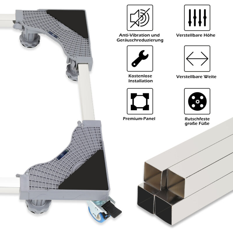 Carrello Multifunzione Con Ruote Per Frigorifero E Lavatrice - TOPWAY Resistente, Doppia Ruota
