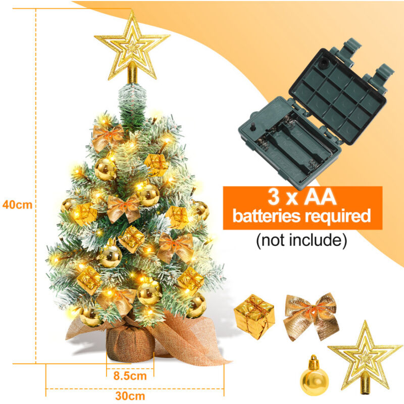 Mini albero di Natale da 55 cm, decorazioni artificiali per albero di Natale da tavolo per Natale, casa, cucina, tavolo da pranzo