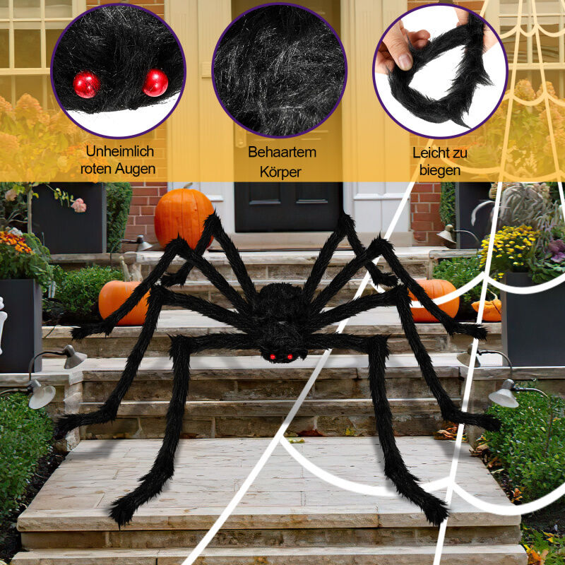 Decorazioni di Halloween per esterni: ragno gigante di 1,5 m