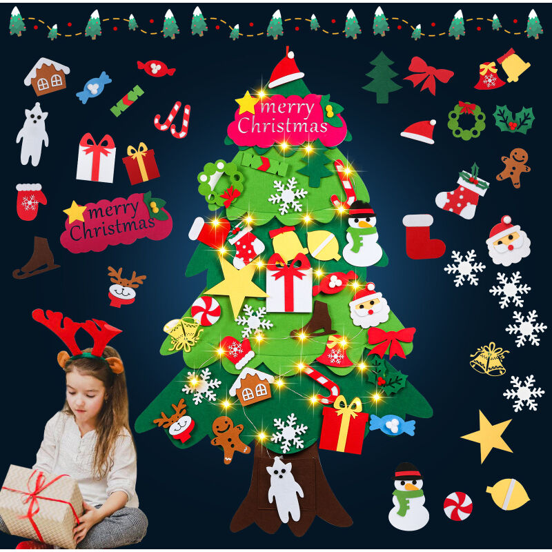 Albero di natale montessori fai da te in feltro