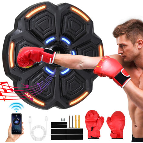 Jiubiaz Macchina da Boxe Musica Boxing Bluetooth Montaggio a Muro Rimbalzo Potente e Duraturo 9 livelli di regolazione della velocità (1/5)