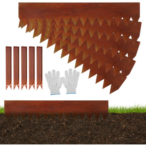 Jiubiaz Bordo prato con suggerimenti Bordatura del prato DIY Bordatura del prato in metallo zincato Bordatura del sentiero Rouilleo 100x20cm 30m (1/5)