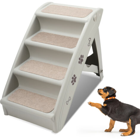 Jiubiaz Scala per cani a 4 gradini Rampa per cani e gatti fino a max. 75 kg Scala pieghevole per animali domestici Scala per animali domestici per auto e interni