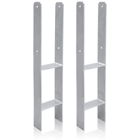 2x Ancoraggio H Supporto del palo 141MM zincato a caldo Ancoraggio del palo Carport (1/5)