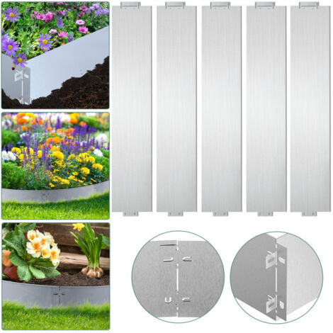 Bordo erboso Recinzione da giardino Prodotti metallici Protezione dalle lumache Bordo falciante Bordo massiccio 100x15 cm 45 m (1/5)