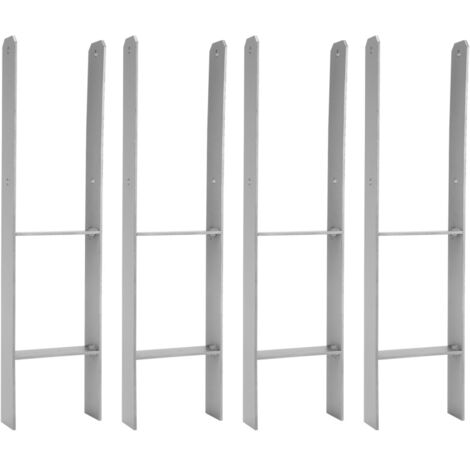 4x Ancoraggio H Supporto palo 141MM zincato a caldo Ancoraggio palo Carport (1/5)
