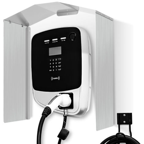 Wallbox di protezione dalle intemperie 45 x 40 x 20 cm in acciaio inox, compresi gli accessori della stazione di ricarica