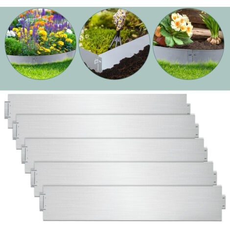 Bordo erboso Recinzione da giardino Prodotti metallici Protezione dalle lumache Bordo falciante Bordo massiccio 100x18 cm 15 m (1/5)