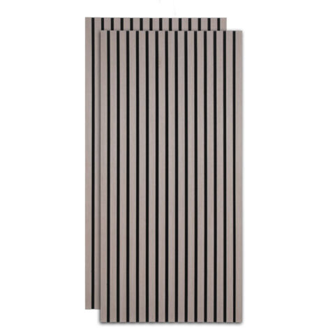SWANEW Pannello acustico Rivestimento murale in MDF Pannello murale acustico naturale Pannelli murali moderni 2x 120x60x2,1 cm Noce