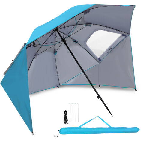 PINCHO Ombrellone Da Spiaggia 200cm A Strisce Multicolor – UV50+ Inclinabile Con Palo Regolabile E Borsa - 2
