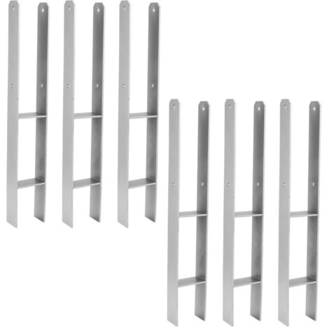 6x Ancoraggio a H Supporto per palo 81MM zincato a caldo Carport (1/5)