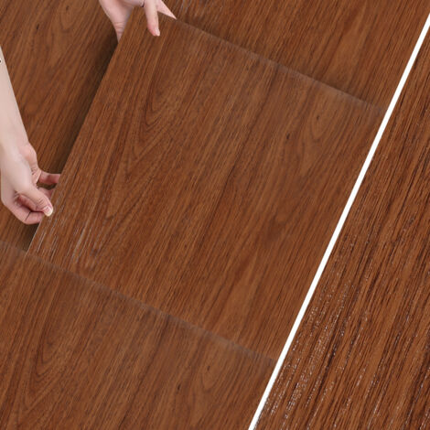 SWANEW Pavimenti adesivi in PVC Vinile 33 Pezzi 30cm x 30cm, ca. 3 m², carta da parati in PVC autoadesiva impermeabile color legno