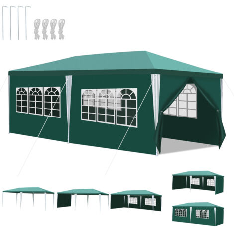 SWANEW Tenda da giardino per feste con pareti laterali 3x6m verde (1/5)