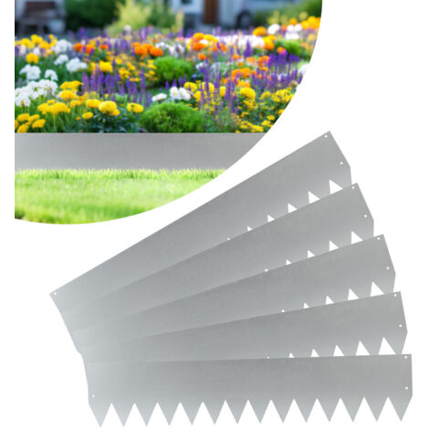 SWANEW Bordatura del prato Bordatura del giardino Barriera per le radici Protezione Acciaio 100x20cm 5m Argento (1/5)