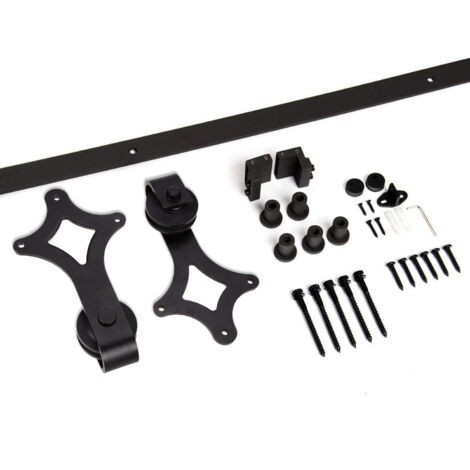 SWANEW Sistema per porte scorrevoli 200 cm Kit per porte scorrevoli Binario per porte scorrevoli Forato 35-45 mm di larghezza Diamante (1/5)