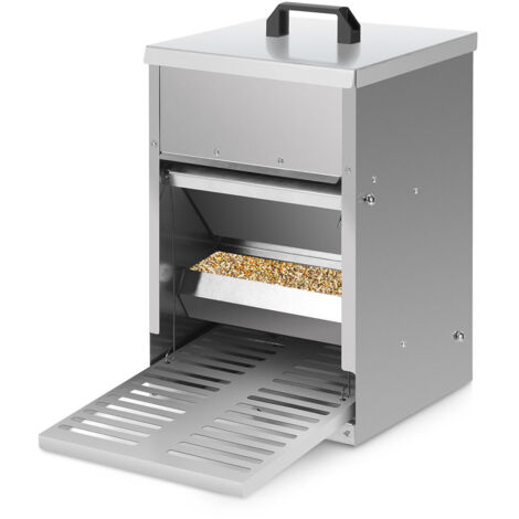 SWANEW Mangiatoia per polli in acciaio zincato – Mangiatoia automatica da 5 kg con pedale e protezione impermeabile per polli e altro pollame (1/5)