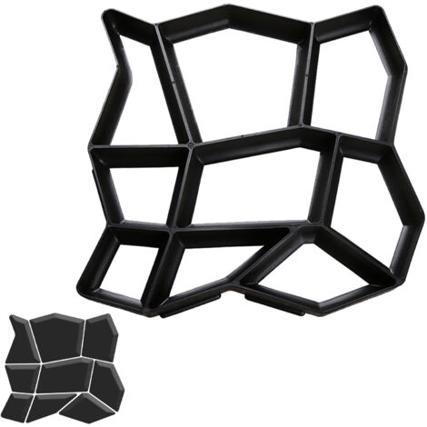 Lot De 2 Moules à Béton / Matrices Pour Dalle De Jardin, Chemin - ABB, Noir, ABS