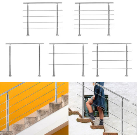 SWANEW Riduci per scale di parapetto del balcone con/senza croce per costruire facilmente (100 cm. 4 montanti incrociati)