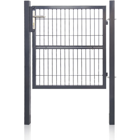 SWANEW Gartentor Zaundertor 100 x 100 cm tubo d'acciaio zincato incluso blocco e chiave Zaundertor Gartent Door Mesh Taglia 20 × 5 cm antracite resistente alla ruggine