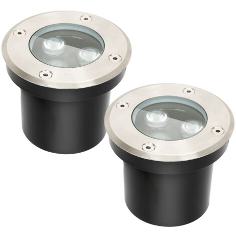 SWANEW 2x 3W Faretto da terra IP67 Faretto da incasso a pavimento con luce a LED Faretto da pavimento a terra