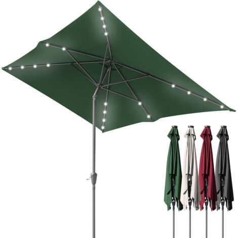 SWANEW 210 x 140 cm ombrelloni da balcone ombrellone rettangolare inclinabile regolabile in altezza con manovella in ferro,Verde