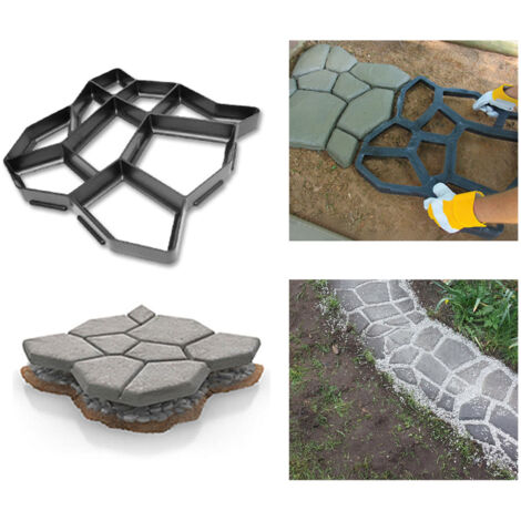 SWANEW Stampo per calcestruzzo da 1 pezzo, stampo per vialetto Strumenti per stampi per pavimentazione di vialetto per patio in cemento, 43x43x4 cm