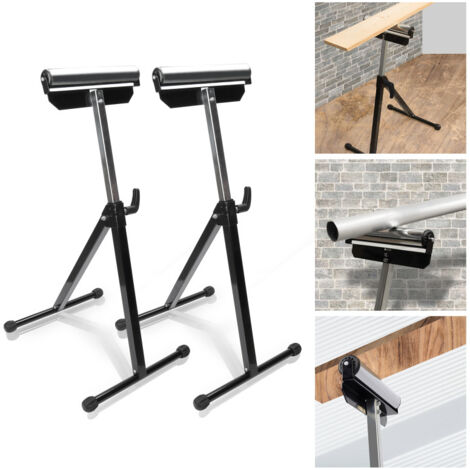 SWANEW 2X Supporto a rulli regolabile in altezza – Cavalletto in metallo fino a 60 kg, 68-108 cm (1/5)