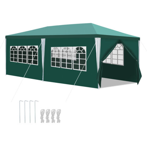 SWANEW Tenda da giardino per feste con pareti laterali 3x6m verde (1/5)