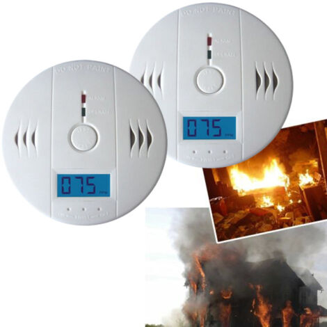 Randaco Rilevatore di CO Alarmante Monossido di carbonio Rilevatore di fumo Rilevatore di fumo Gaswarner LCD Visualizza il rilevatore di carbonio Monossido di protezione Sensore 2x 2x