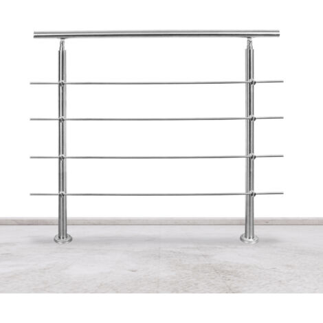 SWANEW Ringhiera 150 cm acciaio inox 4 binari corrimano balaustra aiuto scala balcone interno esterno