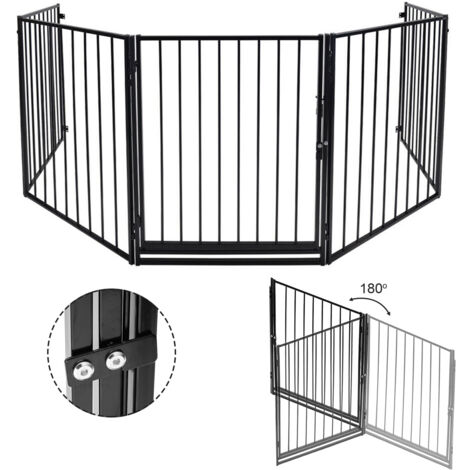 SWANEW Cancelletto di sicurezza per bambini 304 cm.Barriera Pare Feu.Griglia di protezione in metallo.pellicola.con anta inclusa