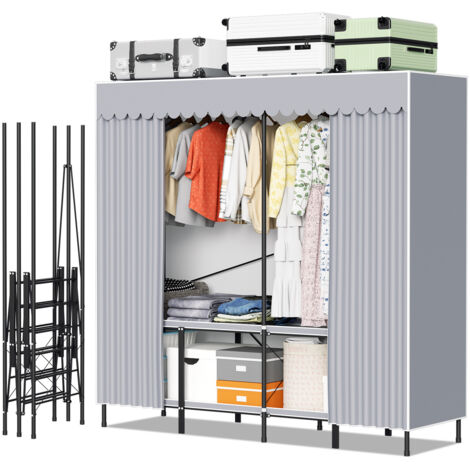 Armadietto portaoggetti pieghevole – guardaroba guardaroba in tessuto non tessuto con chiusura a cerniera – armadio da campeggio -105 x 45 x 170 cm