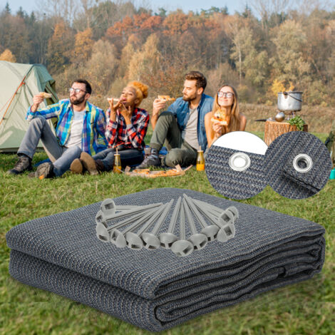 SWANEW Tappetino impermeabile per tenda da campeggio telo tenda all'aperto coperta da picnic caravan 300x300CM,Grigio