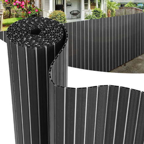 SWANEW Recinzione bifacciale in PVC, schermatura al 90%, grigio antracite, H.160 cm x L.500 cm