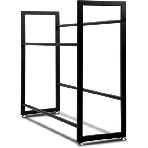 DanDiBo Scaffale Per Casse Di Bevande In Metallo | 2 Posti Con Ripiano, 100 Cm, Verniciato Nero