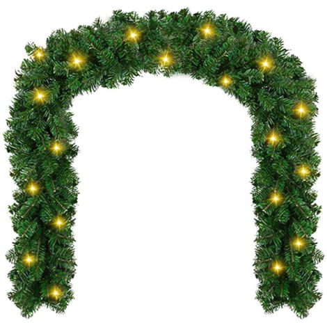 Randaco Ghirlanda di Natale con illuminazione, ghirlanda di luci, ghirlanda di abete, decorazione natalizia per caminetti, scale, porte, pareti 500 cm 100 LEDs (1/5)