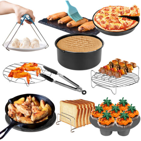 SWANEW Accessori per friggitrice ad aria (12 set) -7 pollici. accessori per friggitrice ad aria. adatti per friggitrici ad aria da 3.5 a 5.8 QT tutte le marche (1/5)