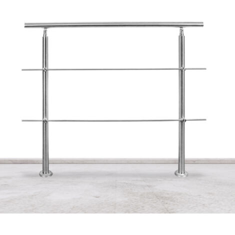 SWANEW Ringhiera 150 cm acciaio inox 2 binari corrimano balaustra aiuto scala balcone interno esterno