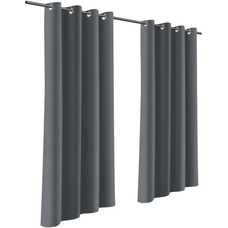 SWANEW Tenda per esterni Tenda oscurante con occhielli Opaca per il giardino e il balcone 132 x 213cm Grigio scuro 1 Pannello